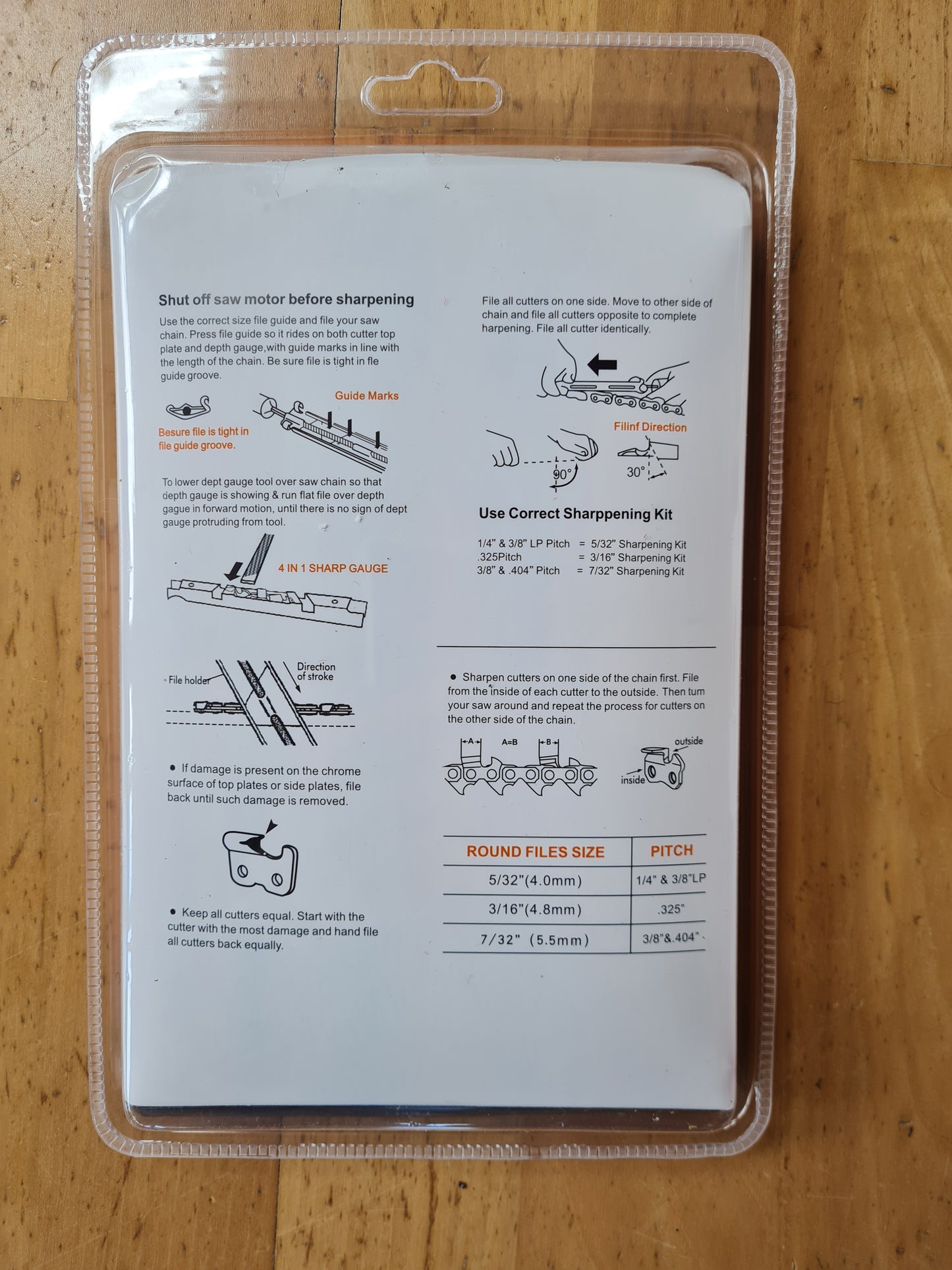 7-Piece Chainsaw Sharpening File Kit