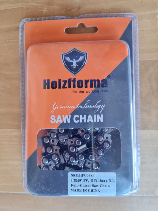 Holzfforma 20inch 3/8" .050"(1.3mm) 72DL Full Chisel Saw Chain 33RS72
