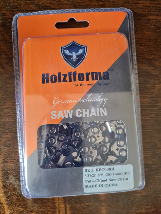 Holzfforma 24inch 3/8" .058"(1.5mm) 84DL Full Chisel Saw Chain