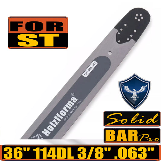 Holzfforma Pro 36inch 3/8 .063 114DL Solid Guide Bar For Many Stihl Chainsaws like Stihl MS361 MS362 MS380 MS390 MS440 MS441 MS460 MS461 MS660 MS661 MS650 066 064