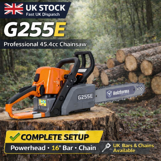 Holzfforma G255E 45.4cc Petrol Chainsaw – 16" Bar & Chain Included | UK Stock