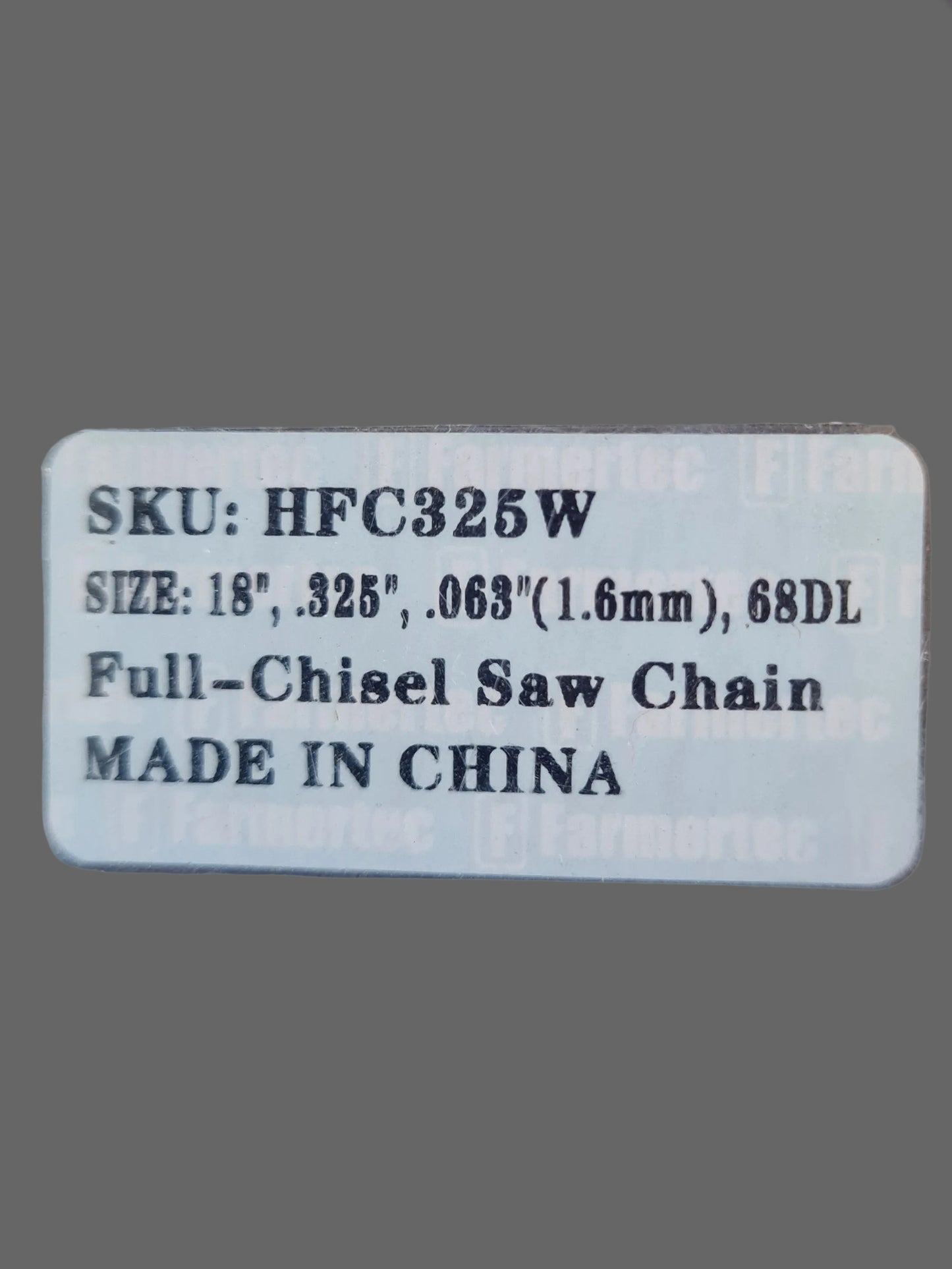 Holzfforma 18inch .325" .063"(1.6mm) 68DL Full Chisel Saw Chain