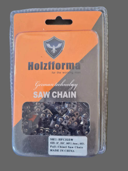 Holzfforma 18inch .325" .063"(1.6mm) 68DL Full Chisel Saw Chain